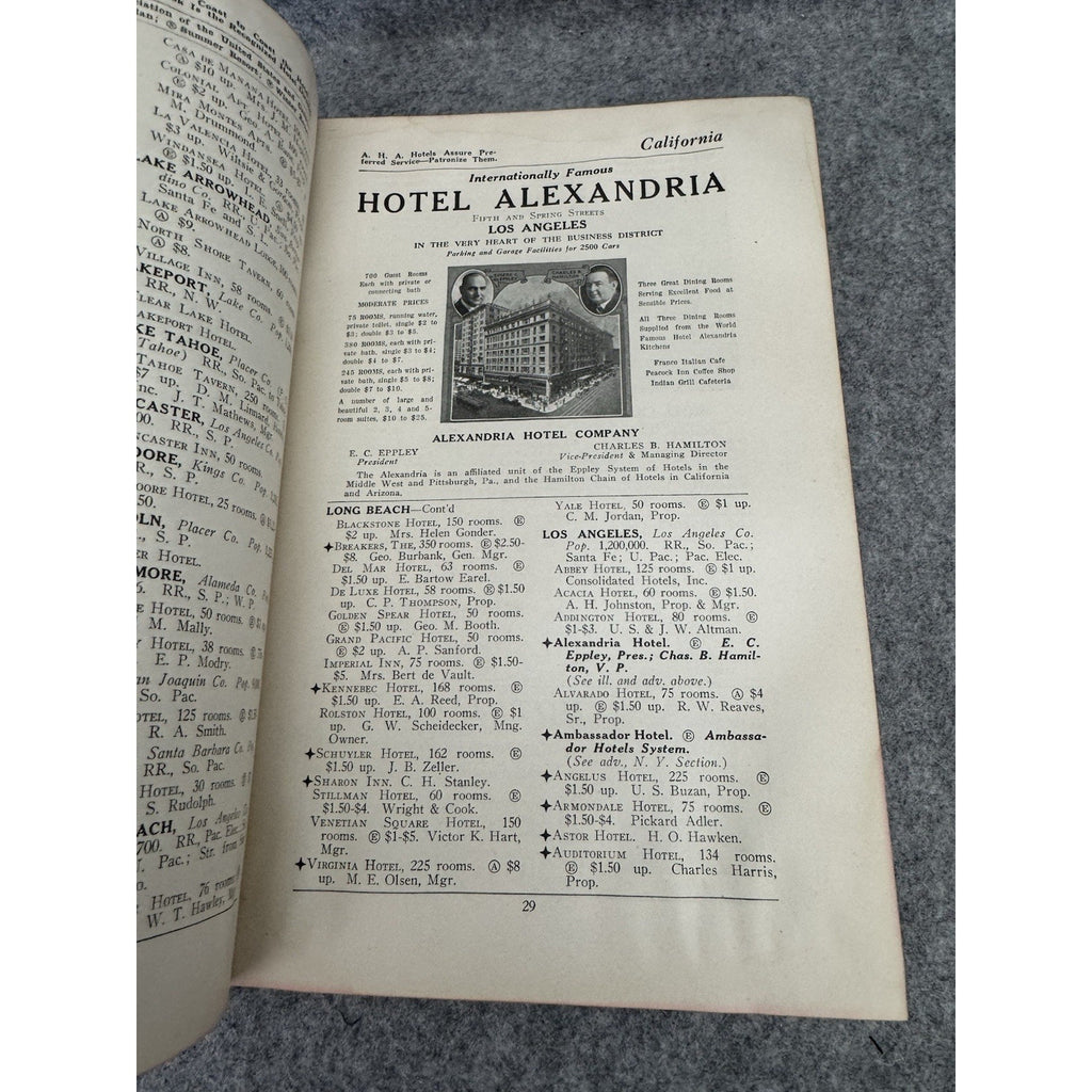 1928 Official Hotel Red Book and Directory HC American Hotel Association