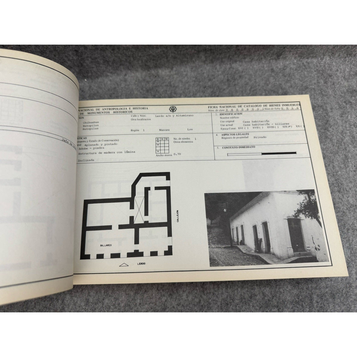 1986 Monumentos Historicos Inmuebles Chihuahua Tomo II INAH PB No Cover
