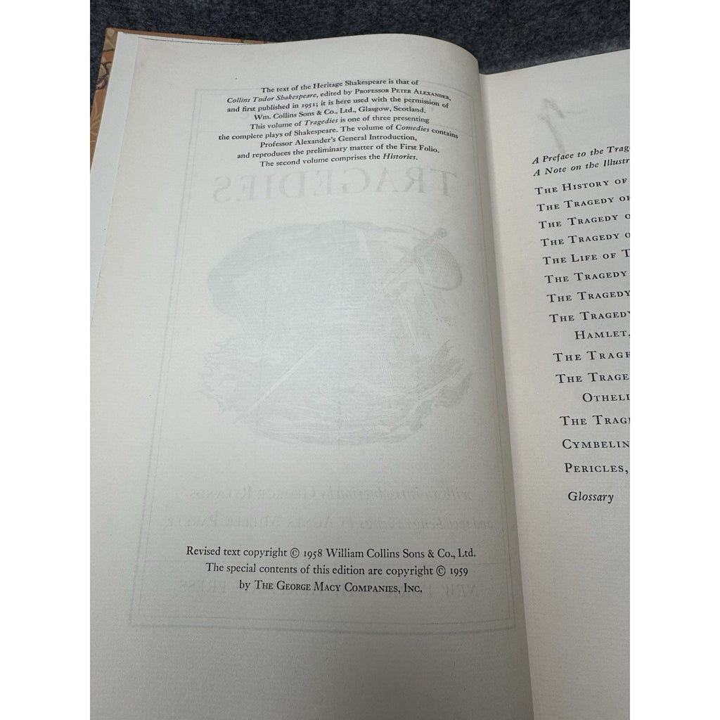 1959 Shakespeare Tragedies Heritage Press Illustrated Parker Slipcase
