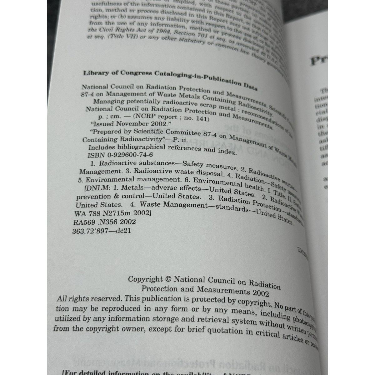Scarce NCRP Report 141 Managing Potentially Radioactive Scrap Metal