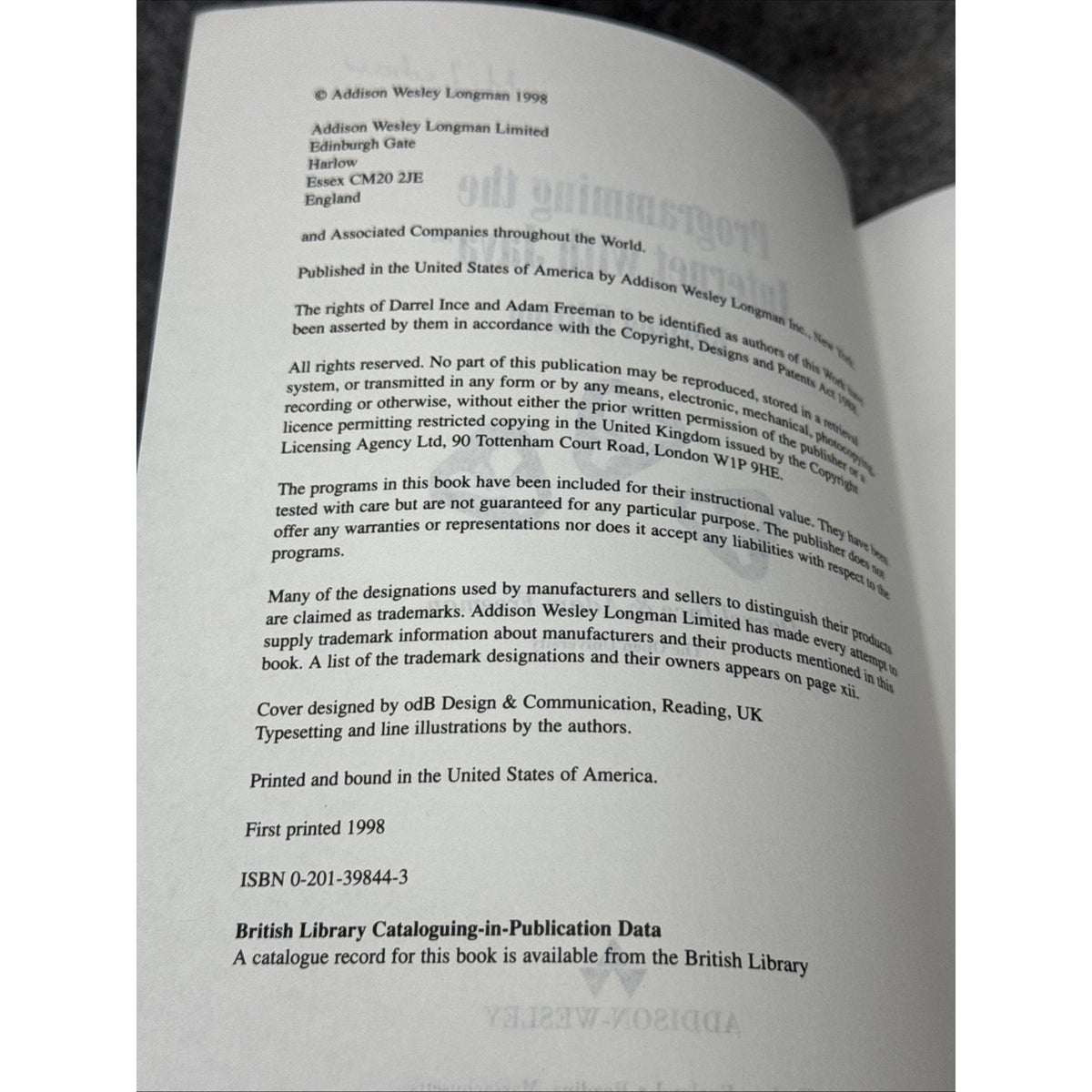 Programming Internet with Java by Adam Freeman and Darrel Ince (1999, Trade...