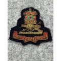 Vintage Royal Artillery Bullion Cap Badge British Army Queens Crown Gold Wire