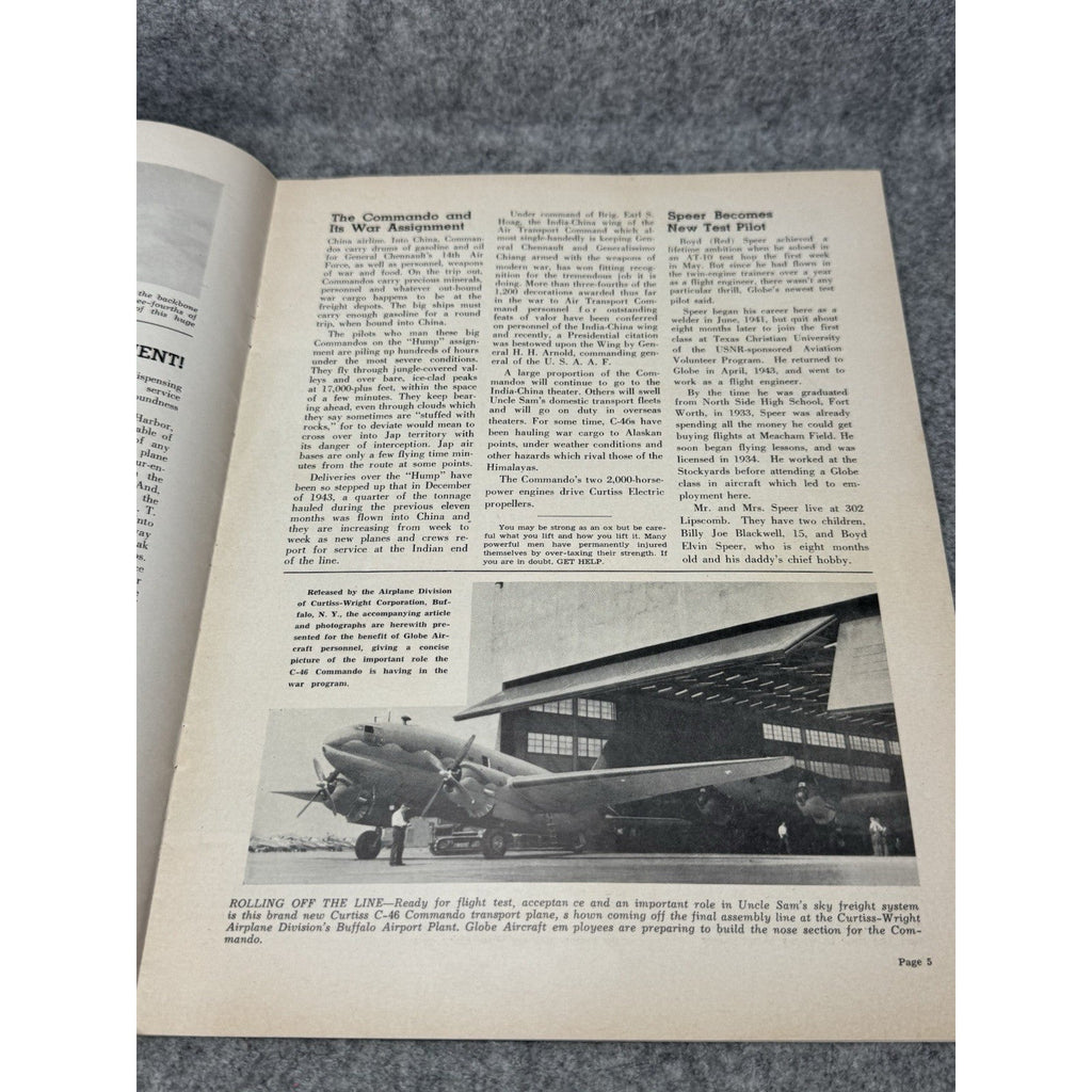 1944 Globe Beam May Pre-Invasion D-Day Editorial C-46 Commando WWII Magazine