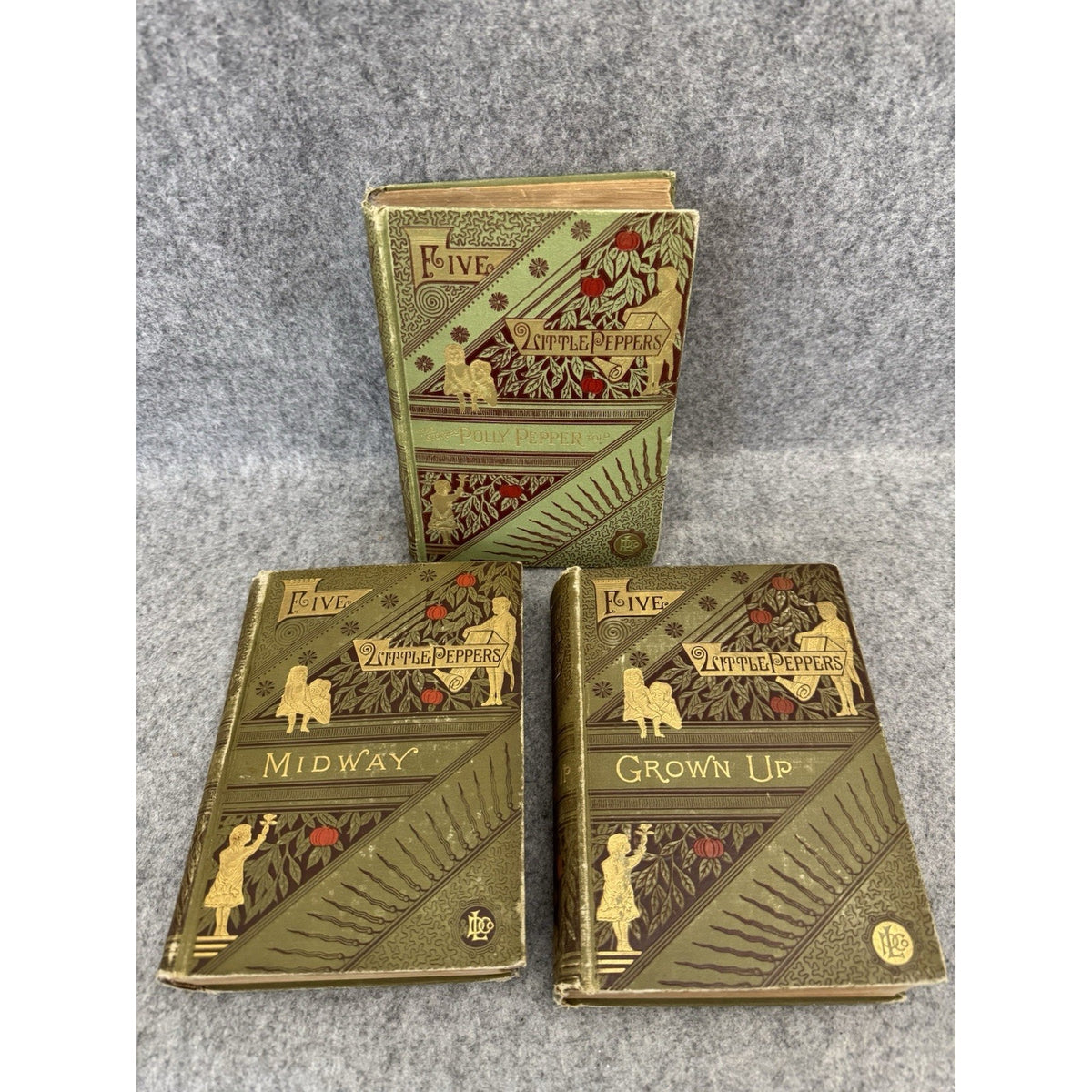 3 Antique Five Little Peppers Books Margaret Sidney 1890s Decorative HC Lot