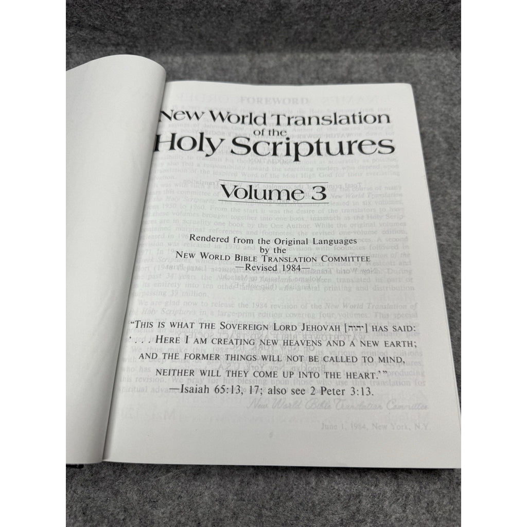1984 New World Translation Bible Lot Reference & Large Print Vols 2 3 JW