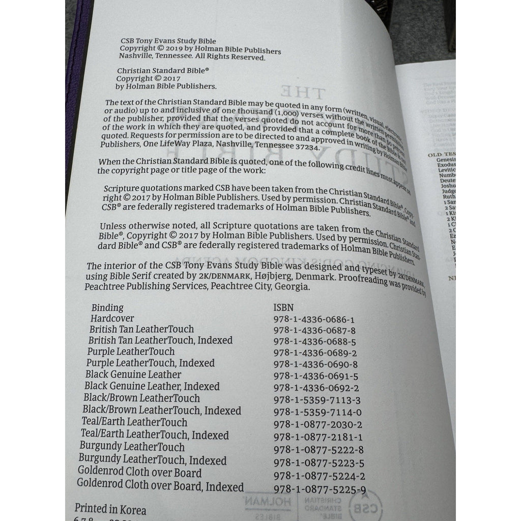 CSB Tony Evans Study Bible Purple LeatherTouch Holman Black Letter