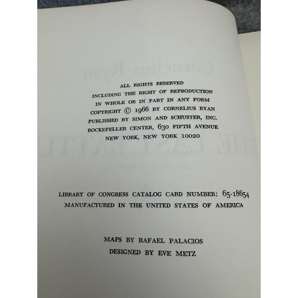 1966 The Last Battle Cornelius Ryan 1st Edition HC WWII Berlin History