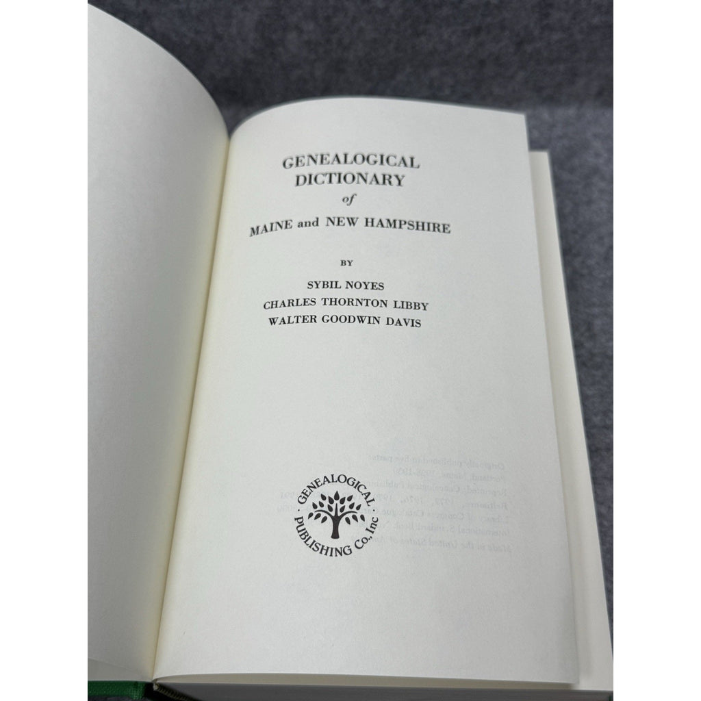 1991 Genealogical Dictionary Maine New Hampshire Noyes Libby Davis Hardcover