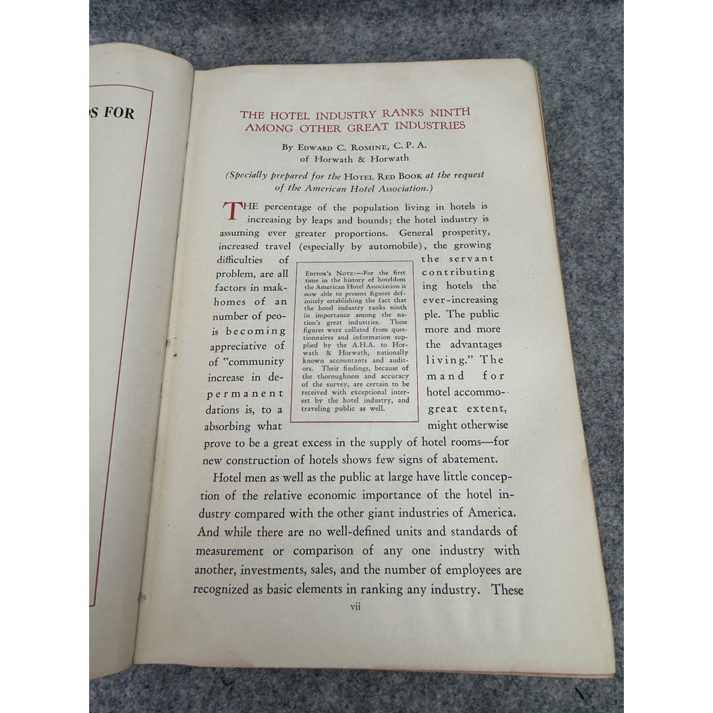 1928 Official Hotel Red Book and Directory HC American Hotel Association