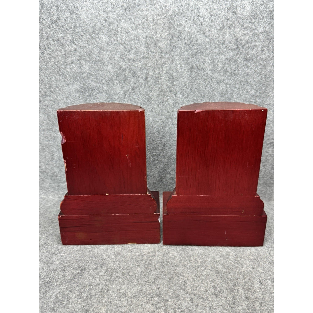 Fluted Column Bookends Pair Classical Pillar Library Office Decor Reddish Brown