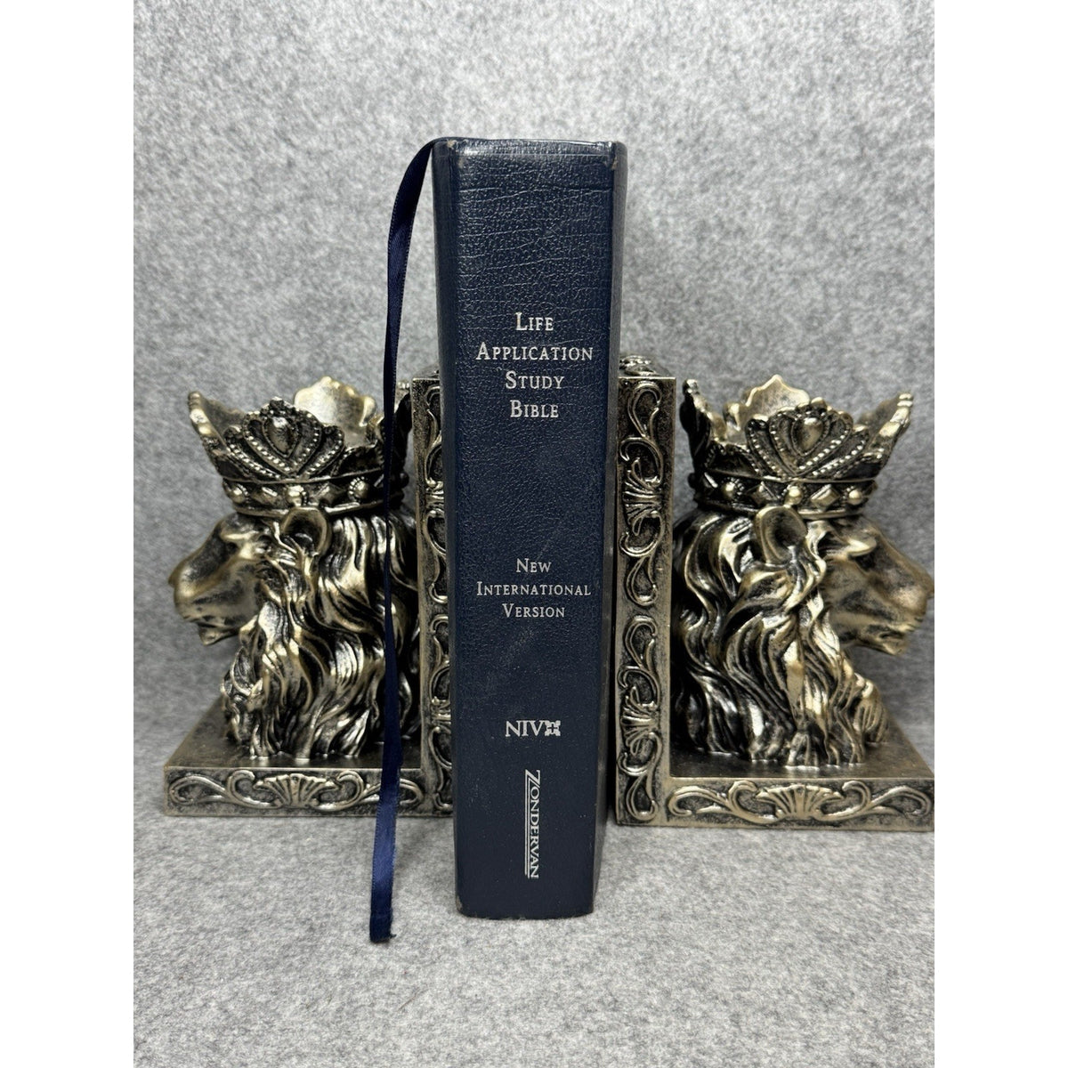 NIV Life Application Study Bible Navy Bonded Leather Silver Edges Zondervan