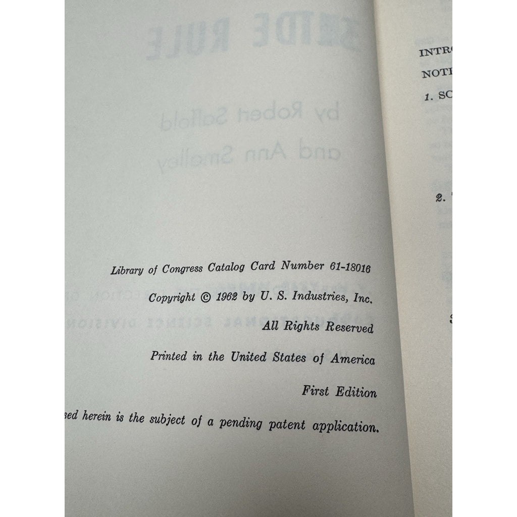 The Slide Rule TutorText Saffold Smalley 1962 First Edition HC Dust Jacket