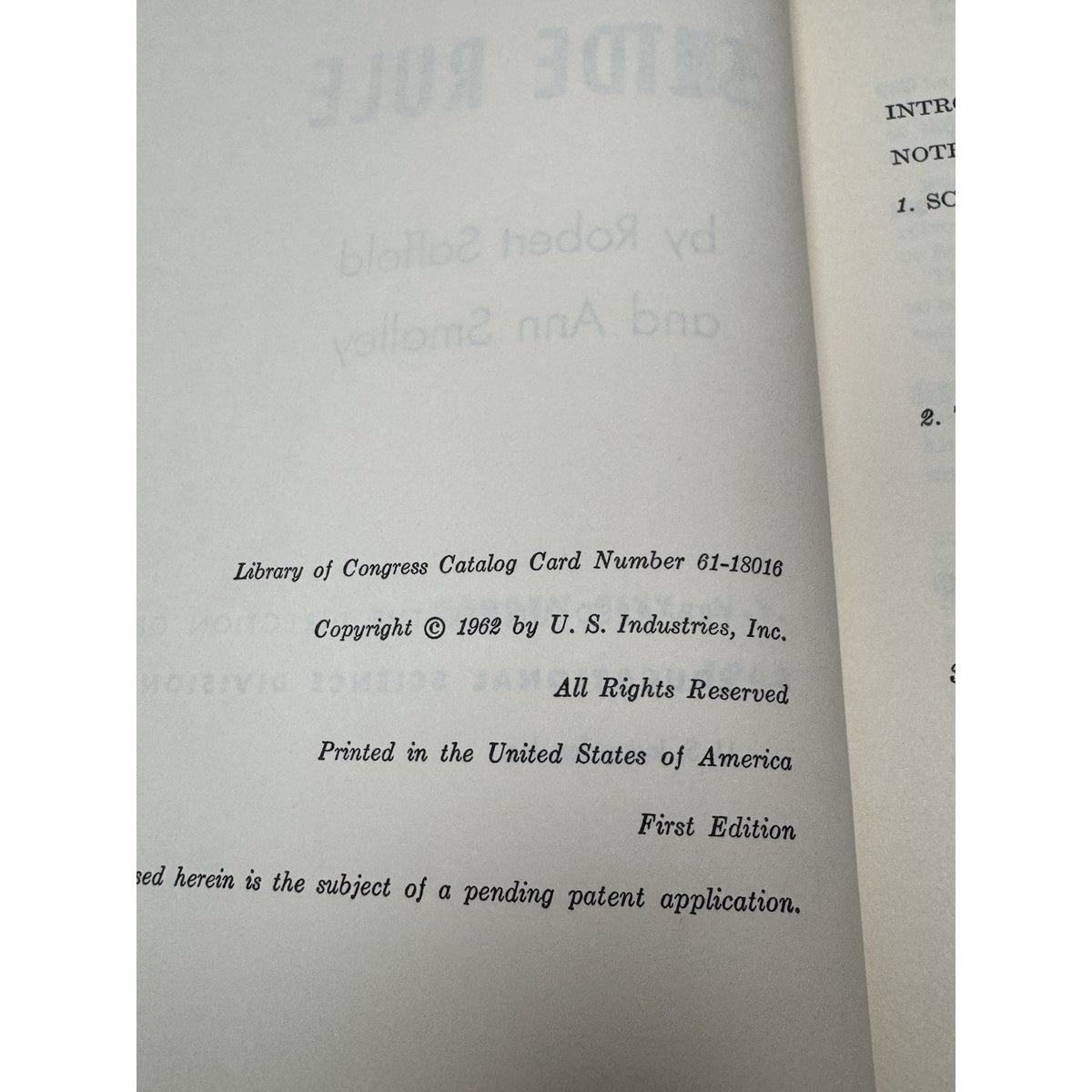 The Slide Rule TutorText Saffold Smalley 1962 First Edition HC Dust Jacket