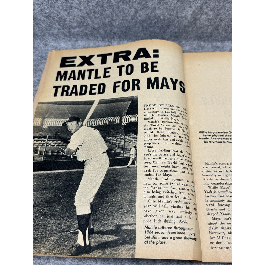 1965 Sports Special Baseball Magazine Mickey Mantle Willie Mays Trade Cover
