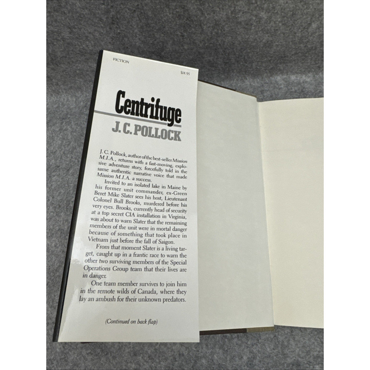 Centrifuge by J.C. Pollock - Stated FIRST EDITION 1984 - Military Thriller