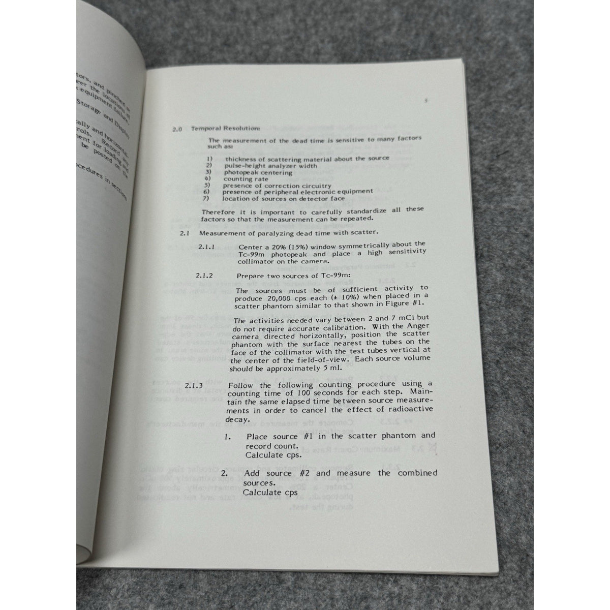 Scintillation Gamma Camera Testing AAPM Report 6 Nuclear Medicine Physics
