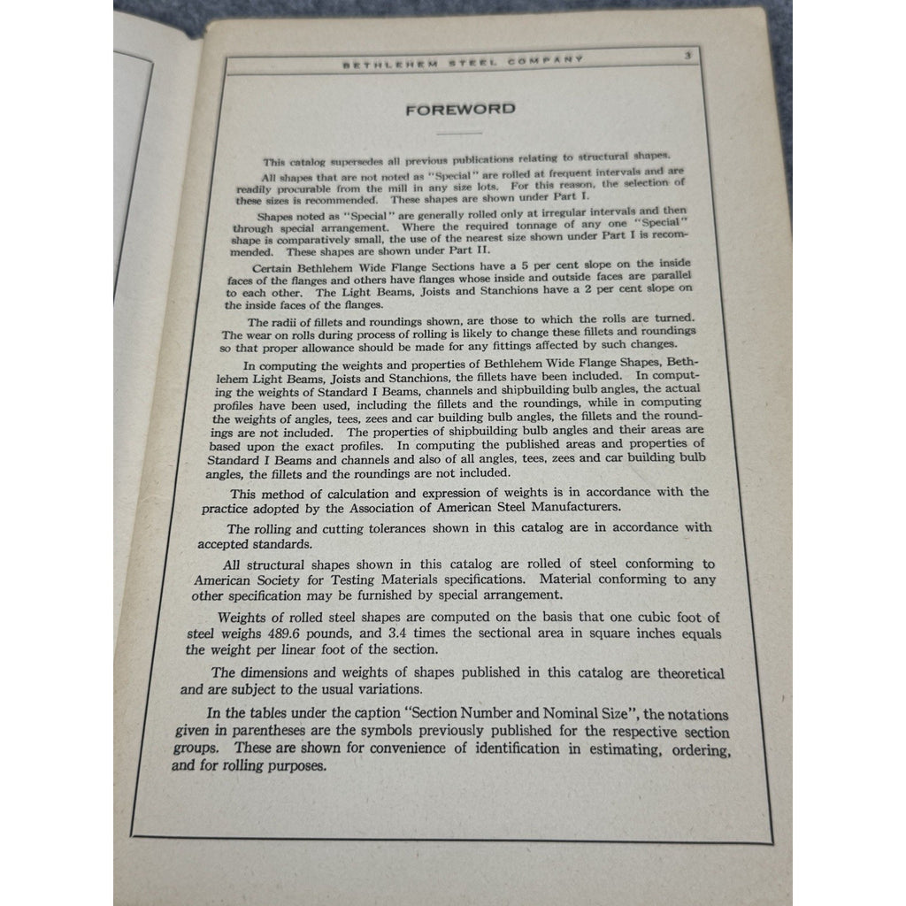 Bethlehem Structural Shapes 1943 Steel Engineering Catalog S-53 WWII