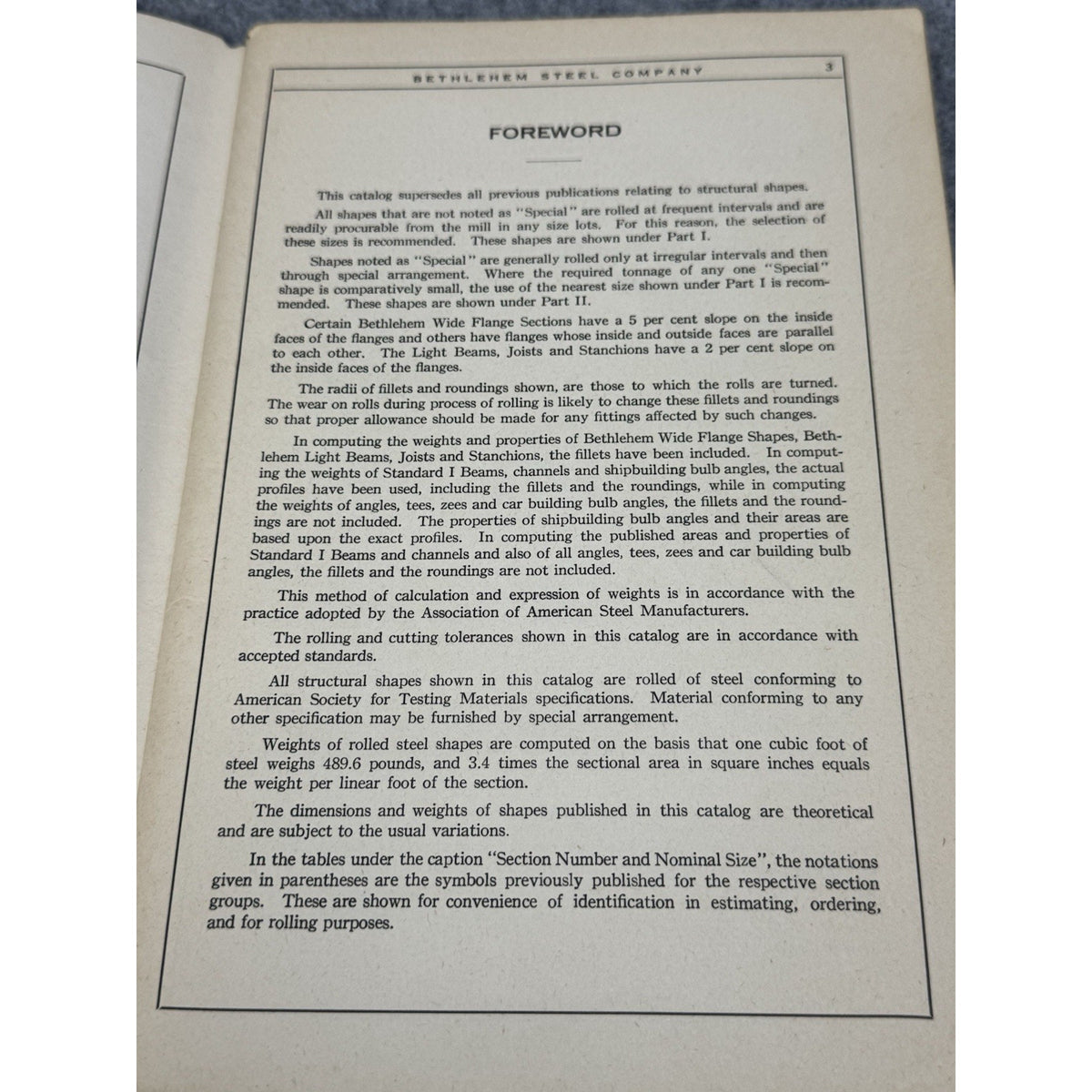 Bethlehem Structural Shapes 1943 Steel Engineering Catalog S-53 WWII