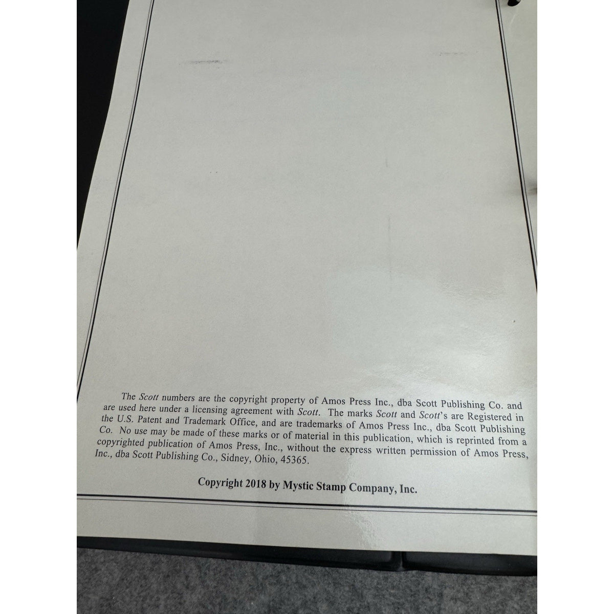 Mystic Historic Postage Stamps of the United States Album Binder Empty 2018