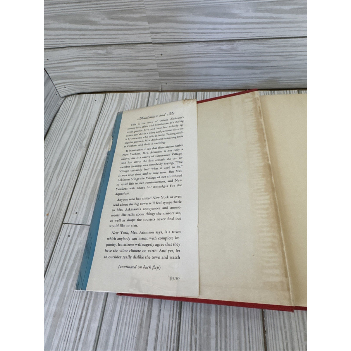 Manhattan and Me - Oriana Atkinson drawings by Hirschfeld 1954 1st Edition HC DJ