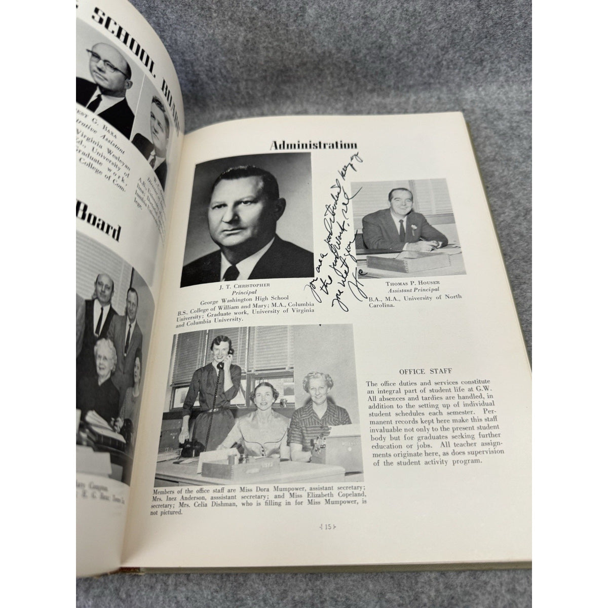 1961 Cavalier Yearbook George Washington HS Danville VA Signed