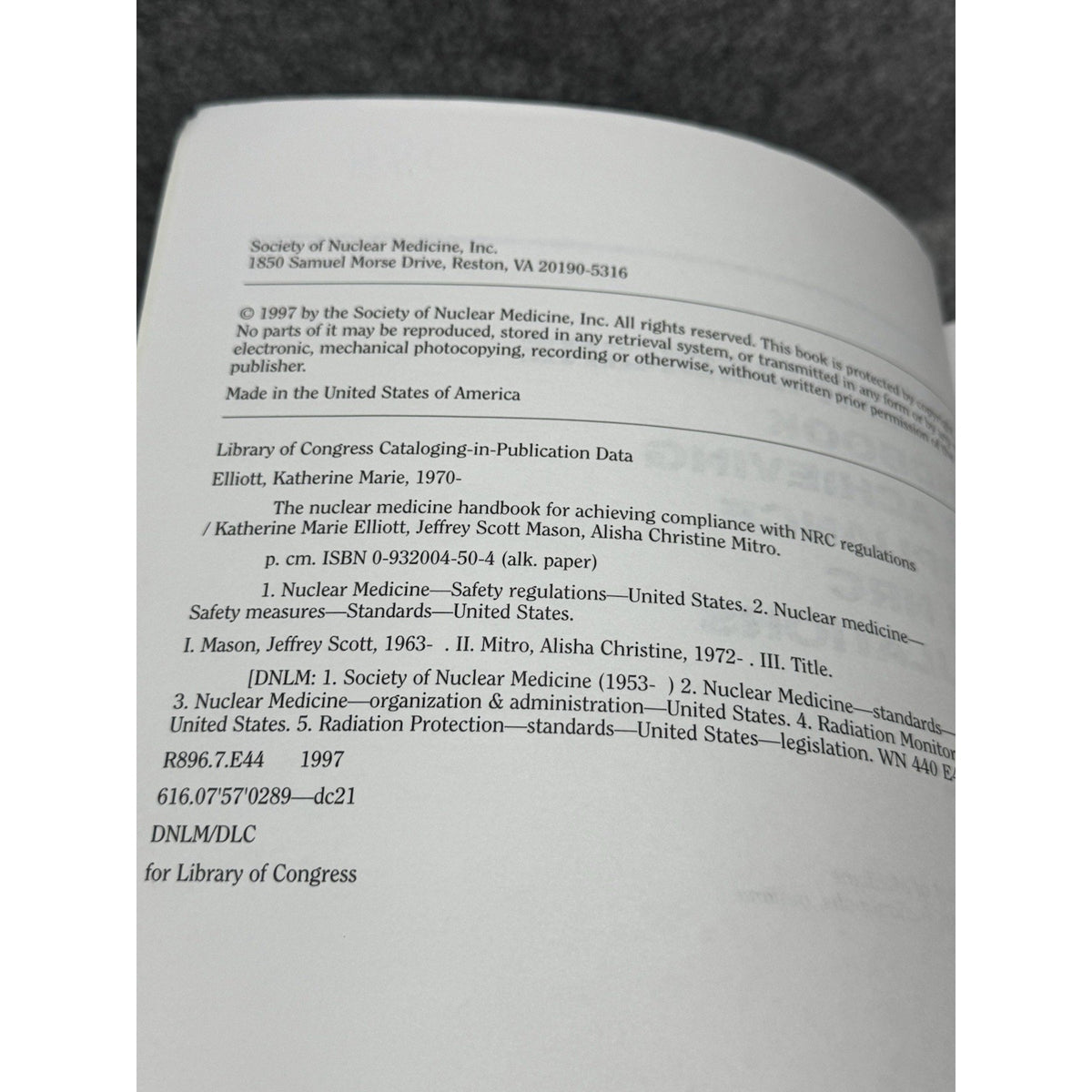 Scarce Nuclear Medicine NRC Regulations Compliance Radiation Safety Handbook