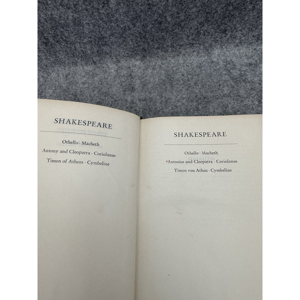 Shakespeare Works English & German Vol 4 & 5 HC Antique Bilingual Set