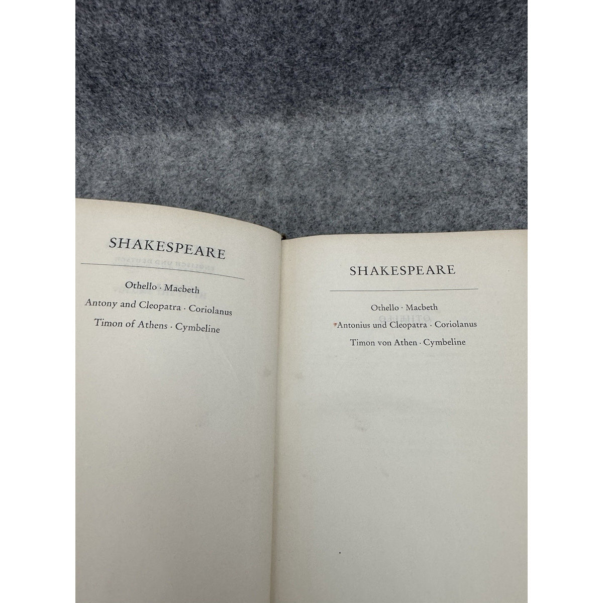 Shakespeare Works English & German Vol 4 & 5 HC Antique Bilingual Set
