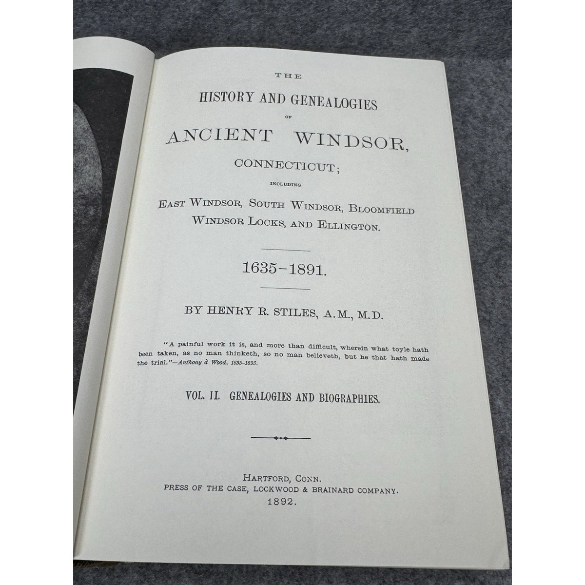 1976/1992 History Genealogies Ancient Windsor CT Stiles 2 Vol Hardcover Set