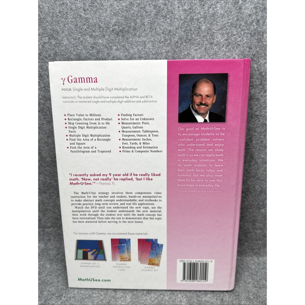 Gamma Instruction Manual by Steven P. Demme and Math-U-See (2009, Hardcover)