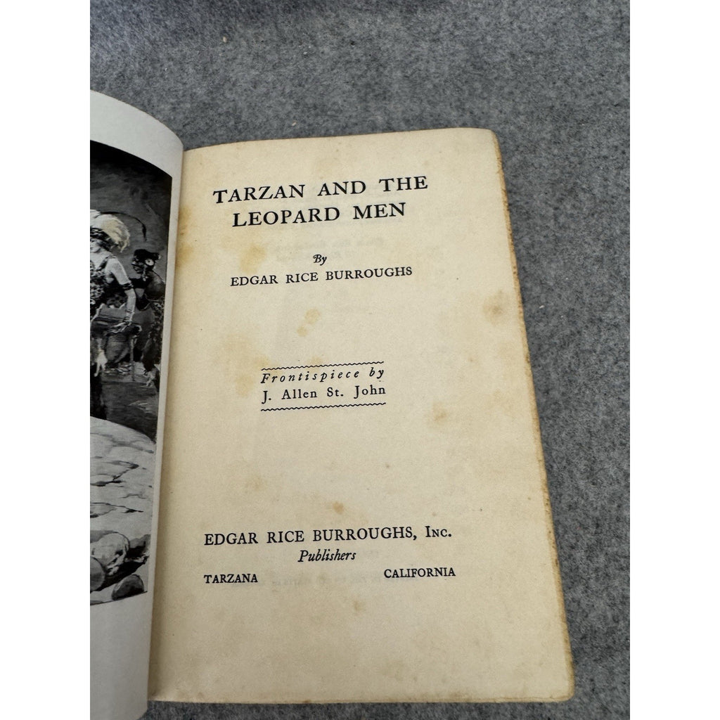 1935 Tarzan and the Leopard Men Edgar Rice Burroughs Hardcover Tarzana CA