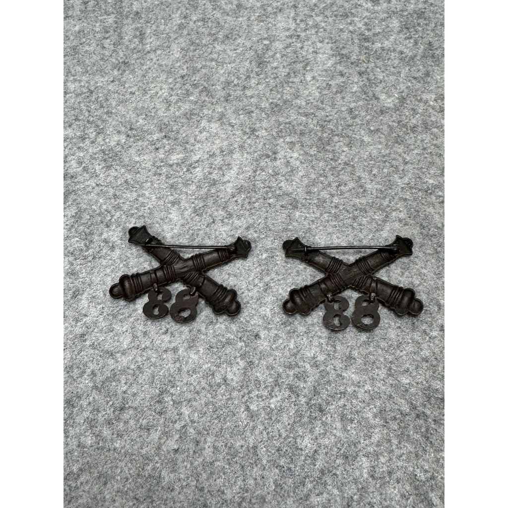 US Army 83rd Company Coast Artillery Collar Insignia Pair 1902-1905 Pattern