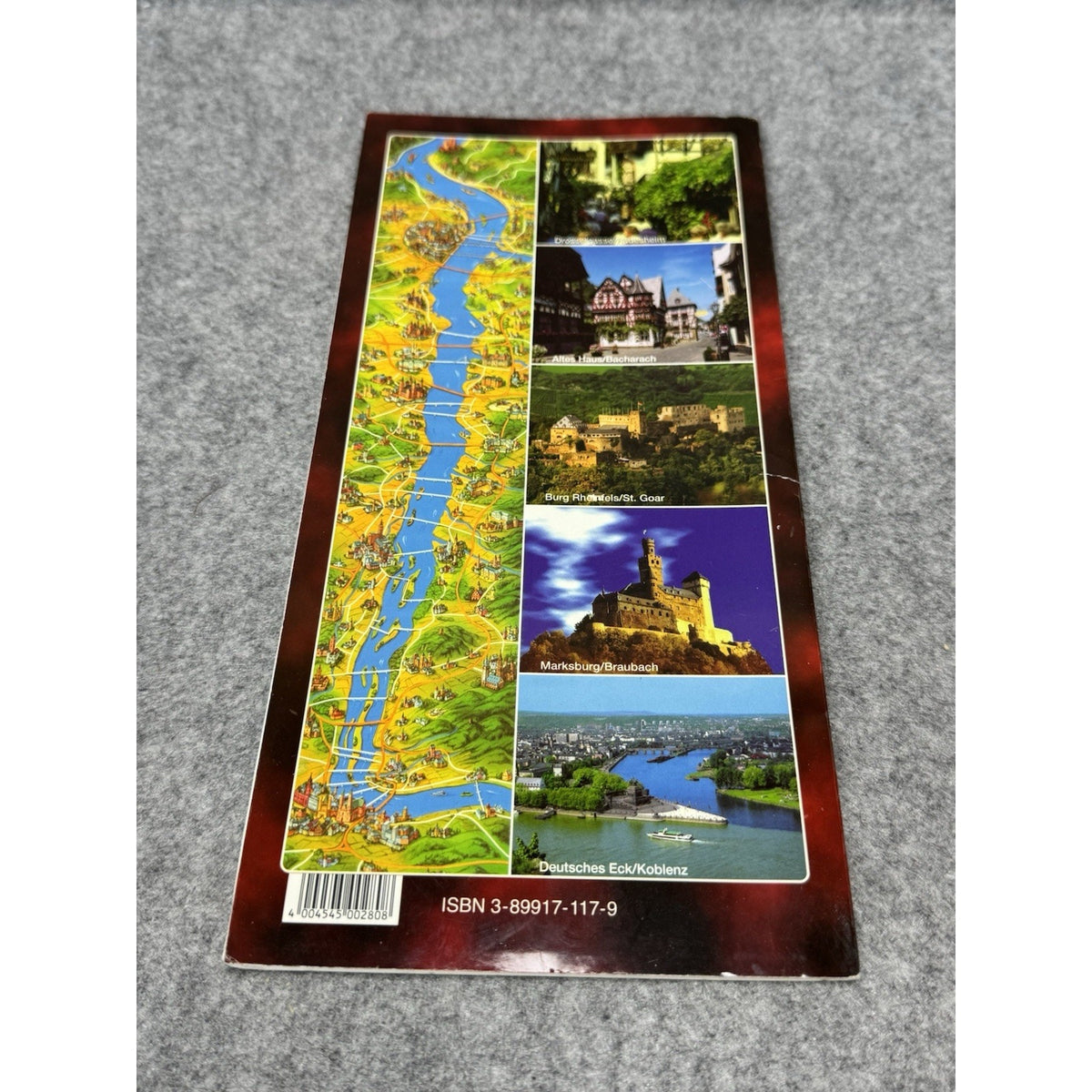 The Rhine River Foldout Map Basel to Rotterdam 17 City Maps English Germany