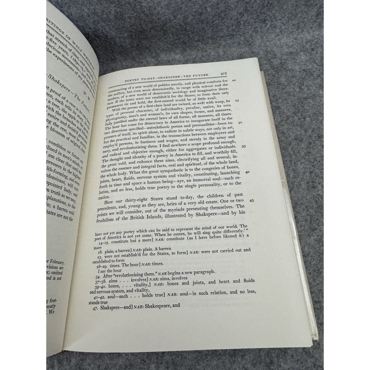 Walt Whitman Prose Works 1892 Vol II HC DJ 1964 NYU Press