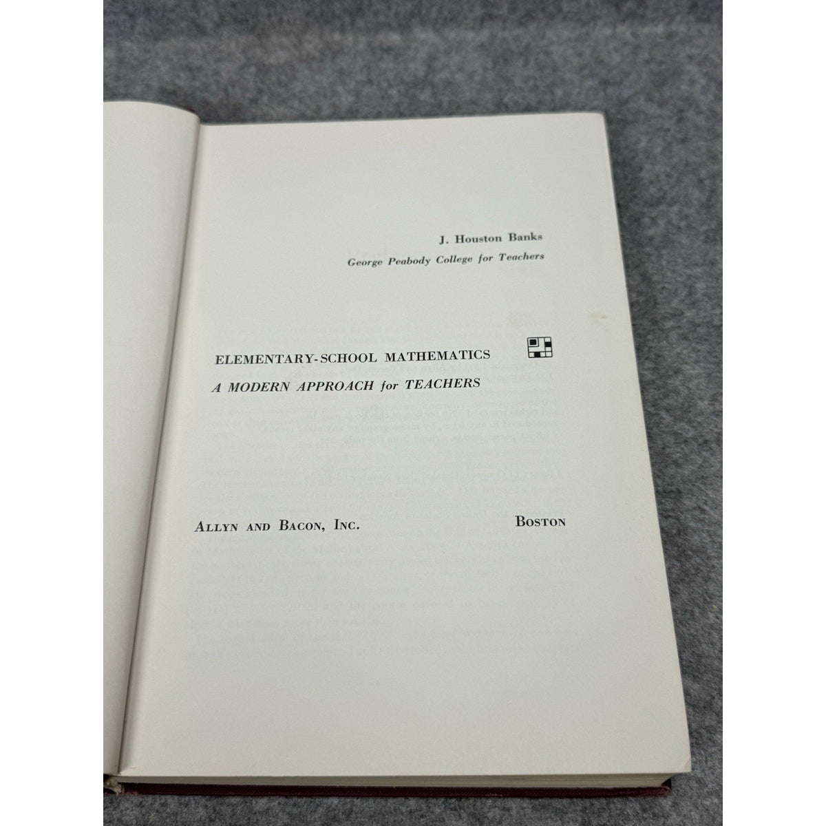 1966 Elementary-School Mathematics J Houston Banks 1st Edition Hardcover