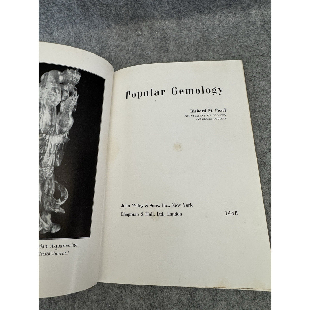 Popular Gemology 1948 Richard M Pearl Gemstones Minerals Geology Hardcover