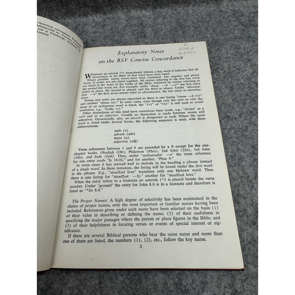 Concise Concordance RSV Holy Bible 1959 Thomas Nelson Hardcover