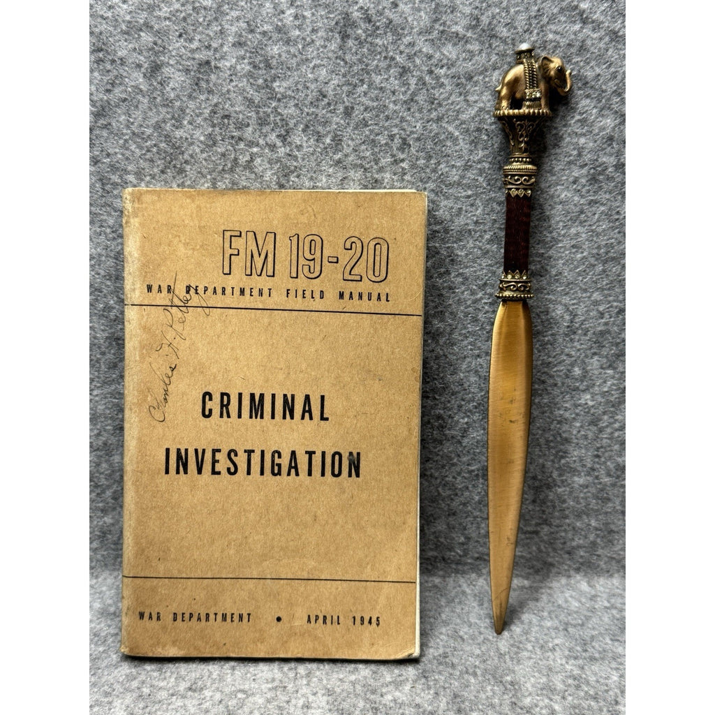 1945 FM 19-20 Criminal Investigation War Department Reference 358 Pages