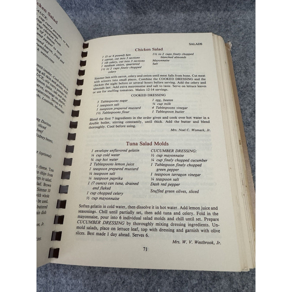 Southern Sideboards 1978 Junior League Jackson Mississippi Cookbook Spiral