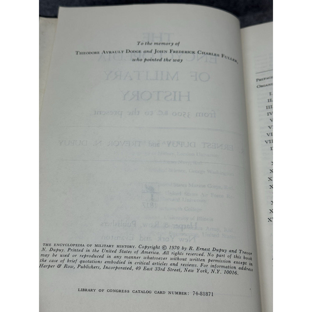 The Encyclopedia of Military History 3500 BC to Present Dupuy 1970 Hardcover