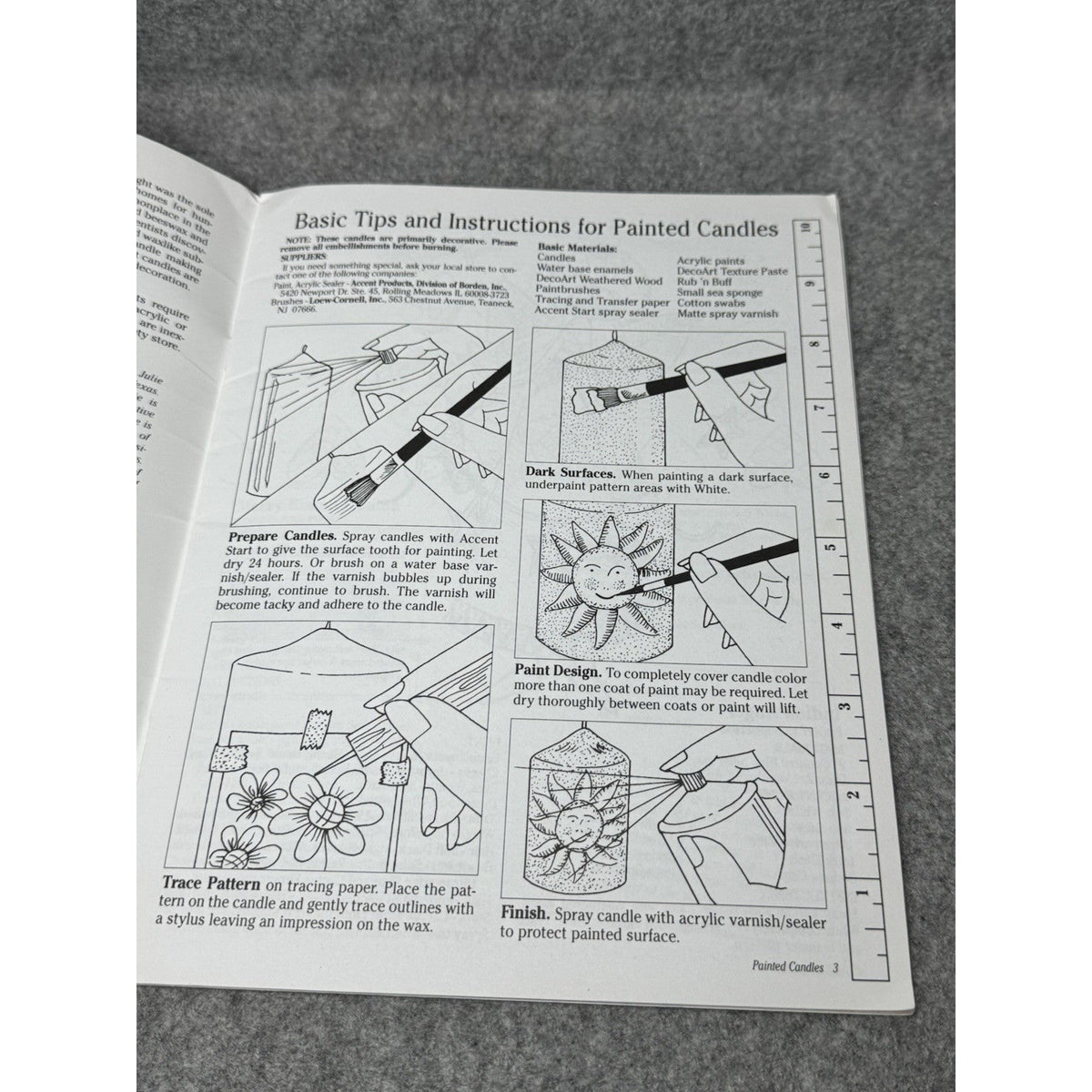 1995 Painted Candles Pam Gregg Julie McGuffee Tole Painting Pattern Book 3149