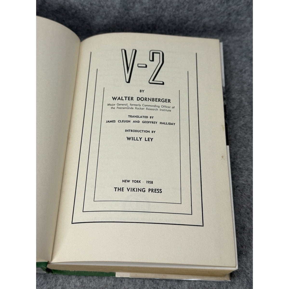 V-2 Walter Dornberger 1958 WWII German Rockets Peenemunde Hardcover Dust Jacket
