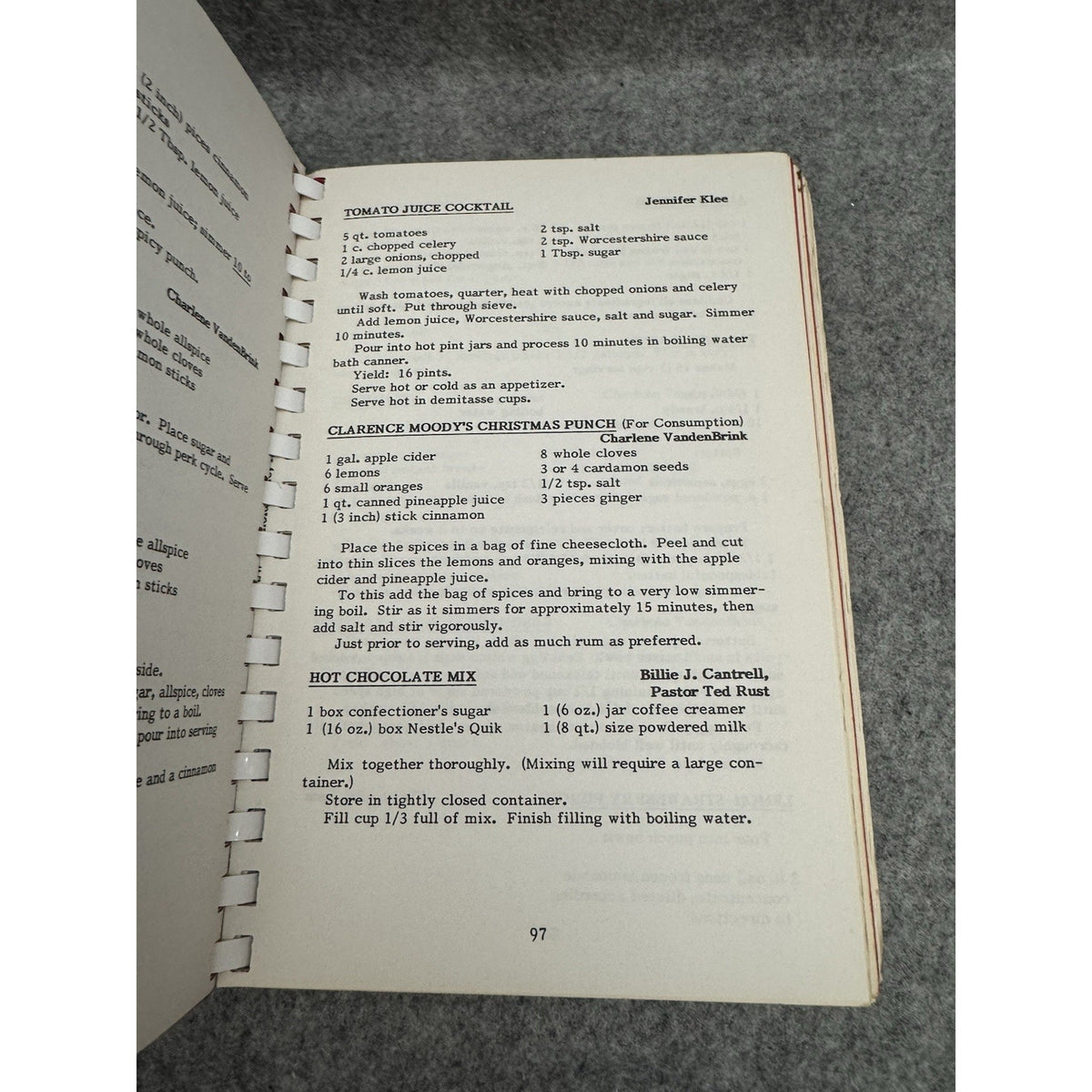 1987 Something Special for the Holidays Cookbook Nicholasville KY Christmas