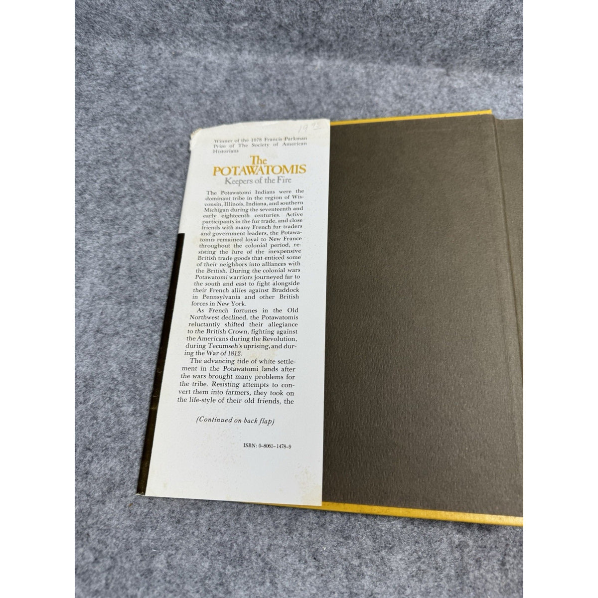 1980 The Potawatomis Keepers of the Fire R David Edmunds HC DJ Native History
