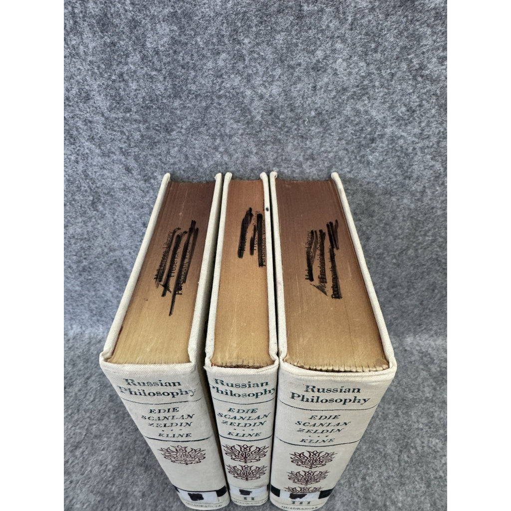 Russian Philosophy 3 Vol Set 1965 Edie Scanlan Zeldin Kline HC