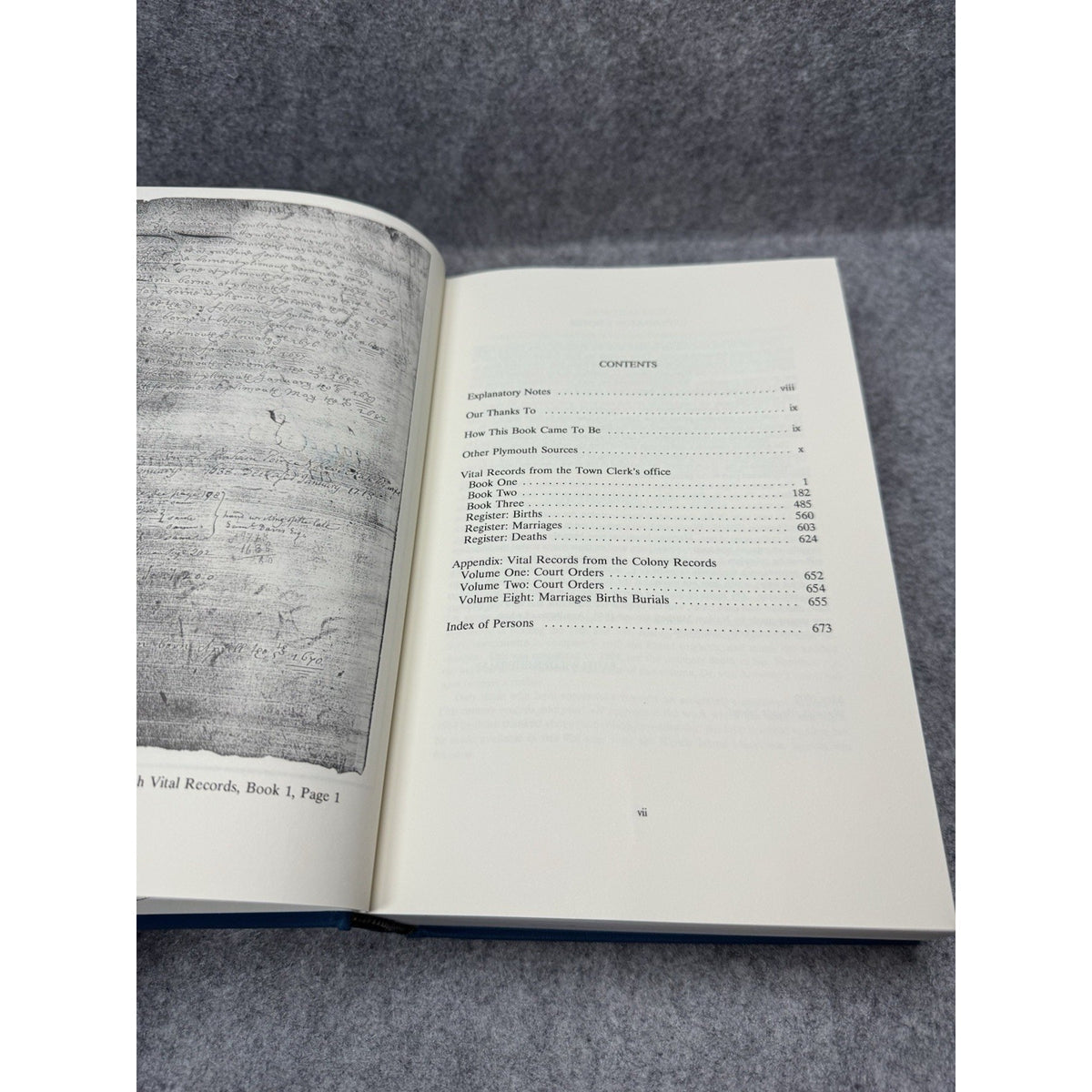 1993 First Printing Vital Records Plymouth Massachusetts to 1850 Genealogy