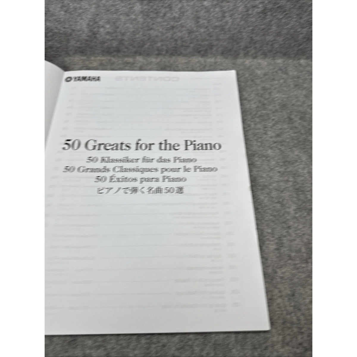 50 Greats for the Piano Yamaha Sheet Music Paperback Book