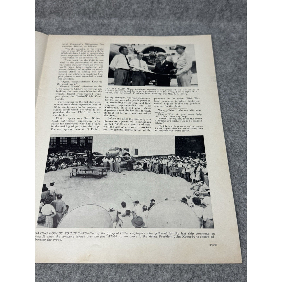 1944 Globe Beam August WWII Aircraft Magazine AT-10 Final Production Fort Worth