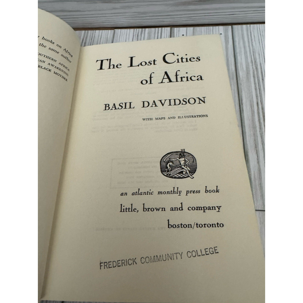 The Lost Cities of Africa Basil Davidson 1959 HC DJ