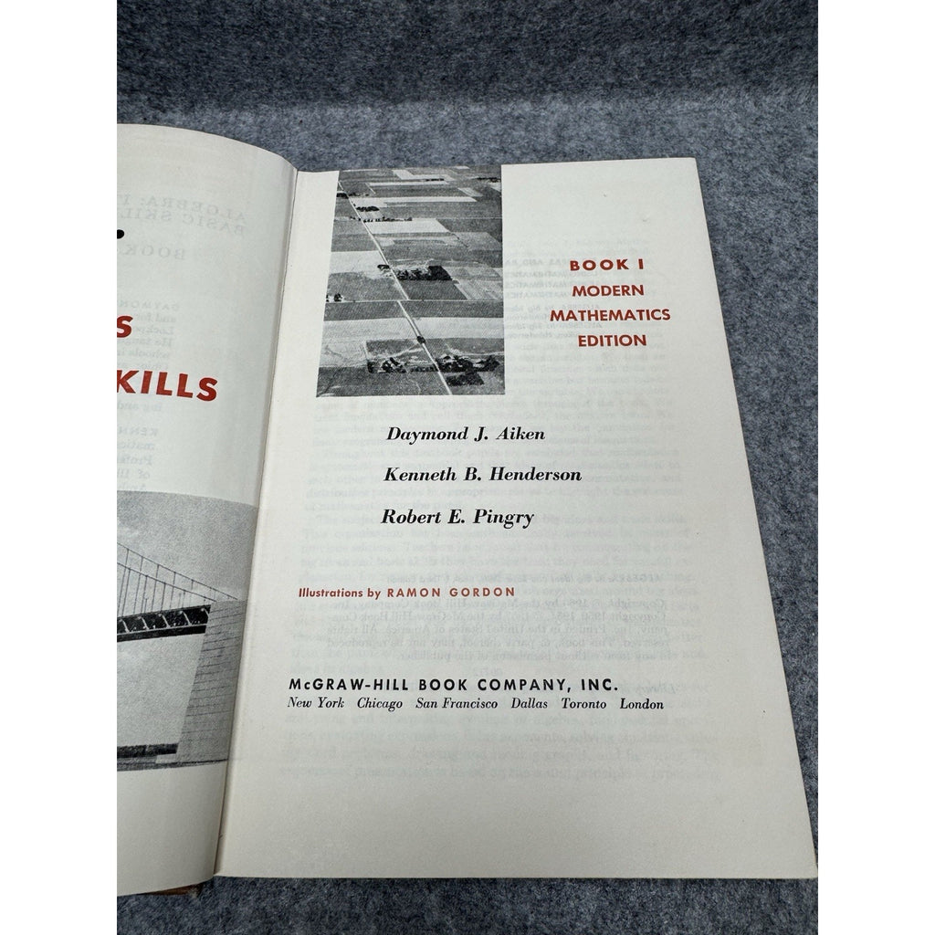1960 Algebra Its Big Ideas Basic Skills Book 1 Vintage Math Textbook Airplane